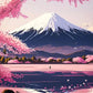 Japanese Cherry Blossom Fuji Mountain Sunset Tokyo Scenery Poster HD Printed Canvas Painting Wall Art Pictures Room Home Decor