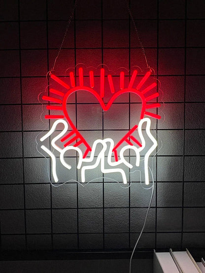 Heart LED Neon Light, Wall Hanging Room Decor, With OnOff Switch, Home Party Wall Decor LED Neon Signs For Unique Rooms