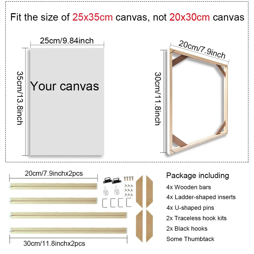 30x40 40x50 60x90cm Canvas Frame Wooden Frames Wooden Photo Oil Painting Canvas Diamond Painting Frames Canvas Wood Wall Frame