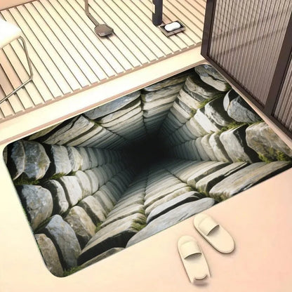 3D Optical Illusions Pond Effect Door Mat Funny Hole Design Entrance Rug Indoor Outdoor Home Decor Soft Non-Slip Carpet