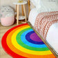 VIKAMA Rainbow Half-Circle Carpet Cooling Water-Repellent Bedside Rug Room Entrance Mat Indoor/Outdoor Floor Mat Home Decor