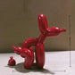 Modern Art Squat Balloon Dog Animal Decorative Statue, Suitable for Interior Living Room Farmhouse Bedroom Office Cabinet Wood