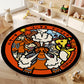 VIKAMA Cartoon Round Carpet Gaming Computer Chair Floor Mat Girly Room Mat Bedroom Carpet Stain Resistant Home Decoration