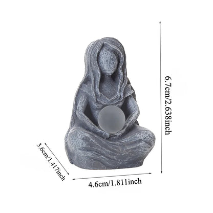 A Zen-Inspired Moon Goddess Statue Ornament, Imitation Stone Texture, Meditation Style, Home Desktop Garden Decoration, Healing and Soul-Healing Item
