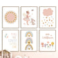 Kawaii Angel Girls Rabbit Sun Rainbow Cloud Cartoon Children Posters Canvas Painting Wall Art Print Picture Baby Kids Room Decor