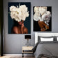Classic Abstract Wall Art Black Woman Girl with Flowers Canvas Print Poster Printing Poster Home Living Room Bedroom Decoration
