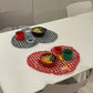 Placemats Dining Table Korean Plaid Heart-shaped Placemat Water Cup Mat Cute Pleated Lace Mat Fabric Coaster Dining Mat