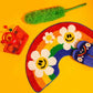 VIKAMA Cartoon Rainbow Floral Rug Soft Non-Slip Doormat For Home Use Bathroom Mat Bedside Rug For Bedroom Home Decor