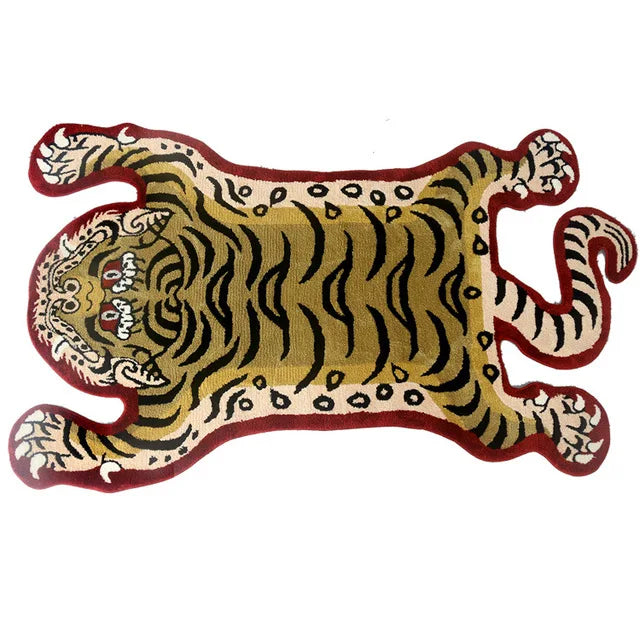 VIKAMA Bionic Tiger Patterned Rug - Exclusive Shaped Mat, Ideal for Living Room & Bedroom Decor, Must - Have Carpet