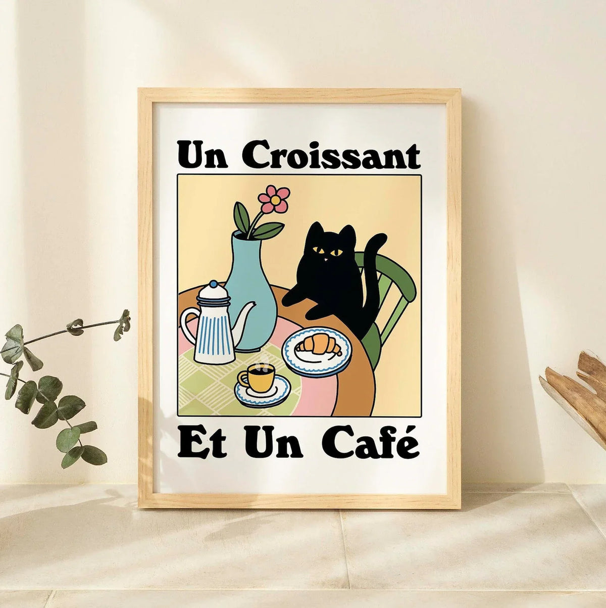 More Espresso Less Depresso Black Cat Wall Print, Coffee Cat Poster, Kitchen Art, Handmade Cat Coffee Poster, Coffee Bar, Unique