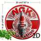 2D Flat, NGK Spark Plugs Aluminum Wall Sign, Retro 2D Round Metal Tin Plaque, Pre-Drilled, Waterproof, Weather-Resistant