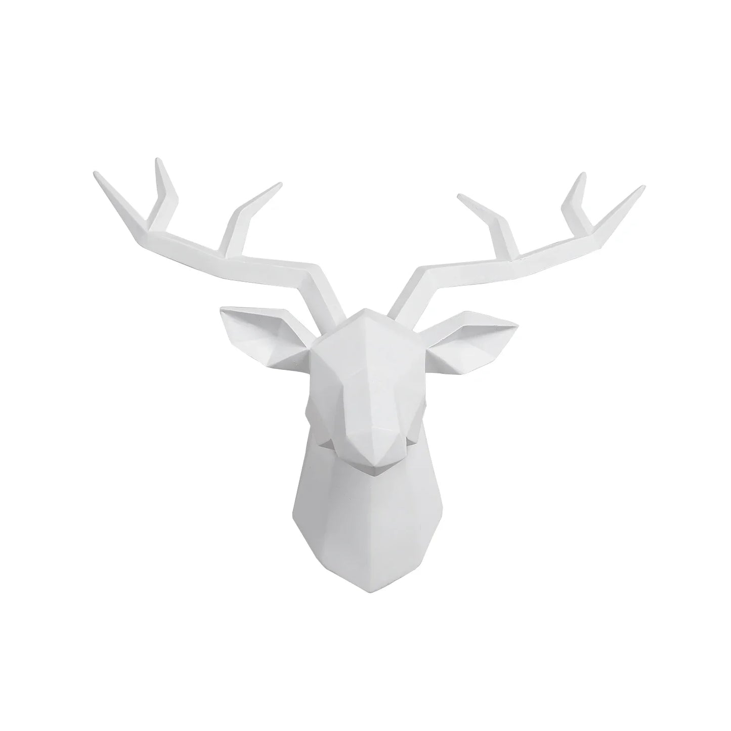 Deer Head Sculpture Animal Statue Figurines Wall Hanging Creative Elk  Art Antlers Statuette for Office Decoration Wall Mount