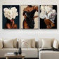 Classic Abstract Wall Art Black Woman Girl with Flowers Canvas Print Poster Printing Poster Home Living Room Bedroom Decoration