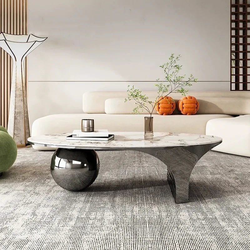 Milan Marble Oval Coffee Table