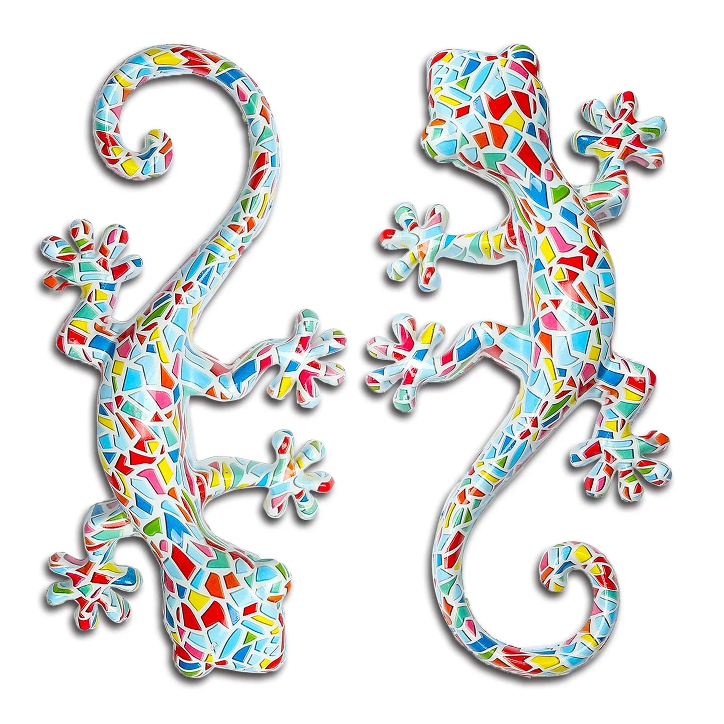 Garden Decor Statue Resin Gecko Wall Art Decor, Water Transfer Figurines Lizard Outdoor Hanging Decorations For Home Decor