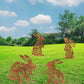 Lovely Rustic Metal Rabbit Garden Post Patinated Rusty Finish Great for Outdoor Adornment Backyard Patio Farm Area