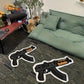 VIKAMA Creative Rifle Design Rug, Living Room & Bedroom Floor Mat, Boys' Room Decorative Rug, Soft Washable Home Furnishing