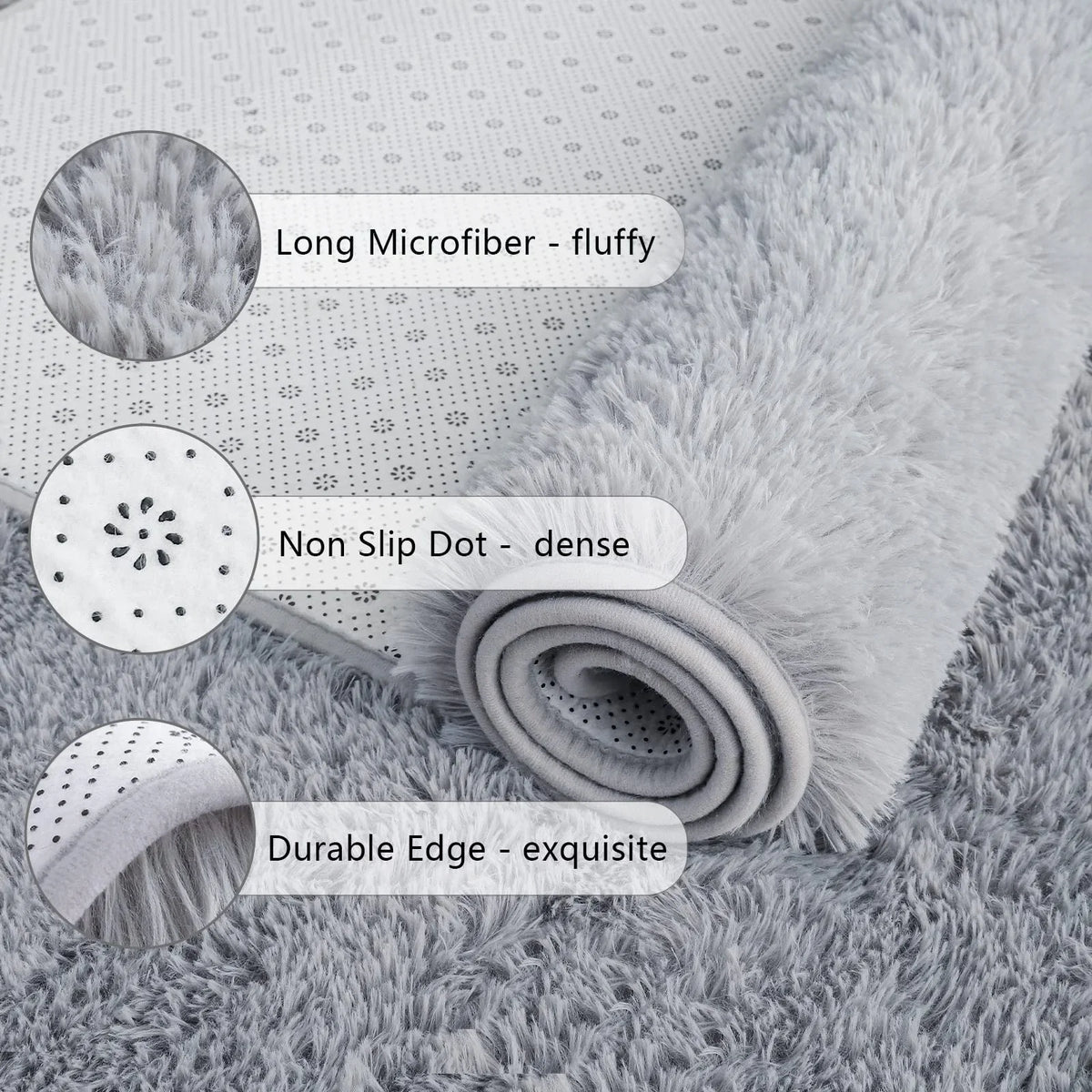 VIKAMA Soft Running Rug, Plush And Fluffy Bedroom And Living Room Carpet, Nursery And Children's Room Floor Mat For Home Decor