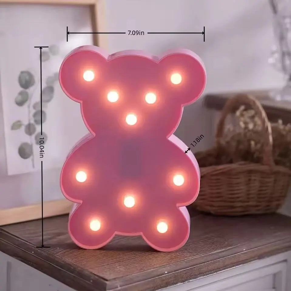 1PC Creative LED Shaped Lamp Indoor Battery Powered Wall Light,Decoration Night Light For Bedroom Table Beach Party&Photography