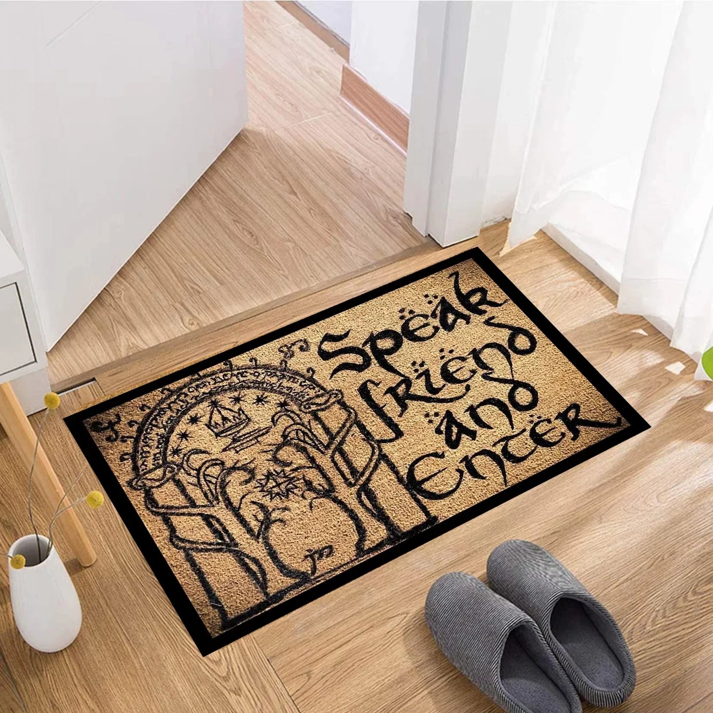 VIKAMA Middle Earth The Lord Of The Rings Printed Rug Entrance Doormat Hallway Foot Mat Fantasy Themed Decorative Rug