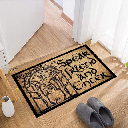 VIKAMA Middle Earth The Lord Of The Rings Printed Rug Entrance Doormat Hallway Foot Mat Fantasy Themed Decorative Rug