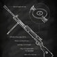Weapons Blueprint Poster Black Board Guns Blueprint Wall Art Canvas Painting Military Enthusiast Home Room Wall Decor Gunfight