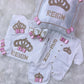 5pcs Baby Girl Outfits Set Welcome Home Hosptial Infant Receiving Blanket Pillow Bed Hat Mittens Romper Set