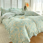 Bonenjoy Pink Color Duvet Cover with Ruffles 100%Cotton Flower Printed housse de couette for Girls Pure Cotton Bed Cover King