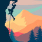 Abstract Rock Climbing Adventure Posters and Prints Canvas Painting Mountain Sun Wall Art Pictures for Living Room Home Decor