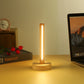 Natural Wood LED Table Lamp USB Powered Desk Lamp Retro Night Light Minimalist Bedside Lamp for Bedroom Ambient Lighting