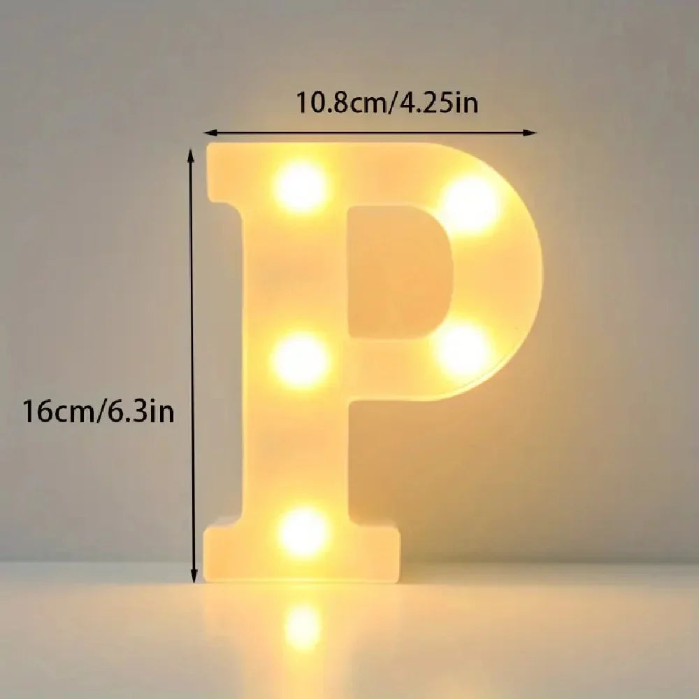 1PC LED Alphabet&Number Lights For Home,Wedding,Proposal,Birthday,Party,Photo Prop, Battery Powered White Decorative Night Light