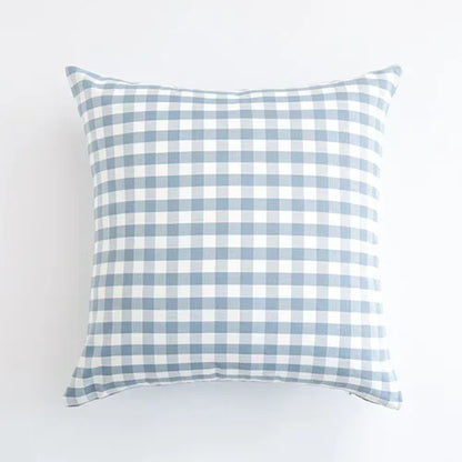VIKAMA 1pc Light Blue Baby Pillow Cover, Plaid Home Decor, Sofa Cushion Cover Suitable for Sofa and Interior Home Decoration
