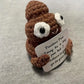 Cute Crochet Doll Positive Poo Creative Knitted Decor Emotional Support Positive Message Card  New Year Birthday Gift