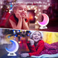 Cute Moon Mood Light Touch Dimming with Clock RGB Color Changing Light Bluetooth Speaker Music Playback Home Bedroom Night Light