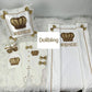 5pcs Baby Girl Outfits Set Welcome Home Hosptial Infant Receiving Blanket Pillow Bed Hat Mittens Romper Set