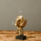 17cm Home Decor Abstract Silence Is Gold Figurine Resin Hand Face Silent Men Statue Sculpture Home Office Living Room Decoration