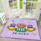 Carpet Central Perk Logo Mat Coffee Cup Printing Rug Friends TV Theme Door Mat Welcome Text Home Decoration Indoor Outdoor Use
