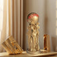 1 Piece of Light Luxury Three-Person Ball-Holding Art Ornament, Golden Texture, Ball Engraved with the World Is Yours, Inspirational Atmosphere Display Piece for Living Room Tabletop