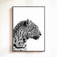 Fashion Stylish Wall Art Print - Trendy Leopard Roar Print - Black and White - Home Decor - Printable Wall Art Digital Download