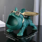 Resin Bulldog Statue With Zinc Alloy Handcrafted Pet Decor Figurine for Home Desk Bookshelf Men Women Storage Key Holder Jewelry