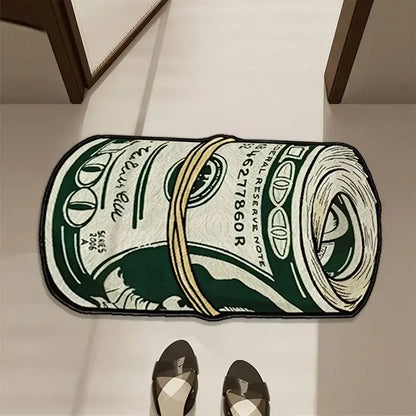VIKAMA Creative Dollar Rug, Comfortable Non-Slip Indoor Area Mat, Bedside Rug For Bedroom, Bathroom Foot Mat Home Decor