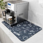 VIKAMA Coffee Machine Mat Rubber Backing Water-Absorbent Dish Drying Pad Kitchen Worktop Drainage Mat Home Decor