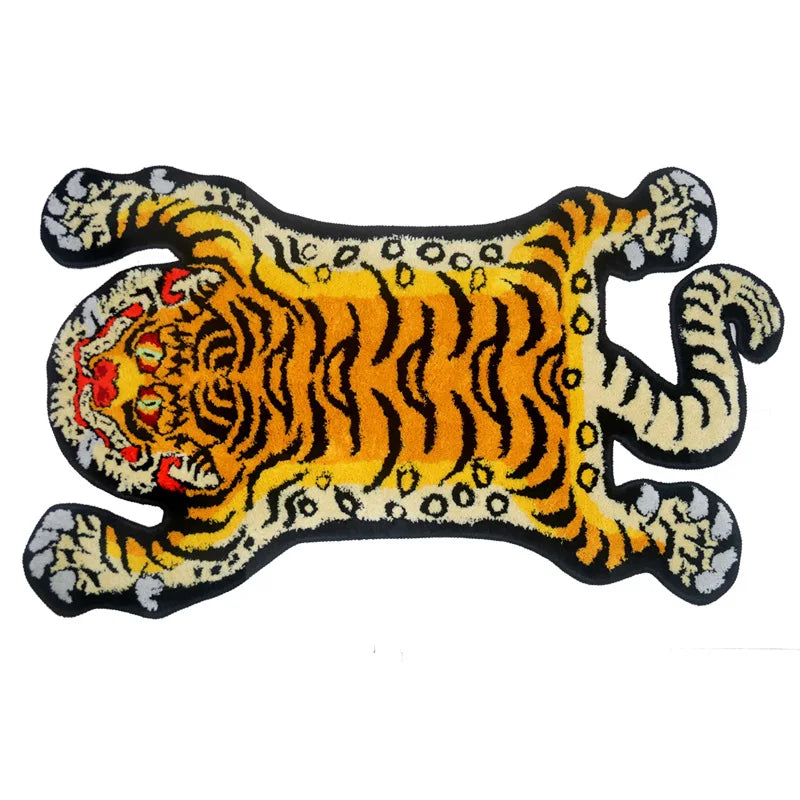 VIKAMA Bionic Tiger Patterned Rug - Exclusive Shaped Mat, Ideal for Living Room & Bedroom Decor, Must - Have Carpet