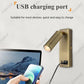 New Led Wall Lamp Sconce with Switch Black Brass Creative USB Port Reading Wall Lamp with 3W Spotlight for Bedroom Bedside