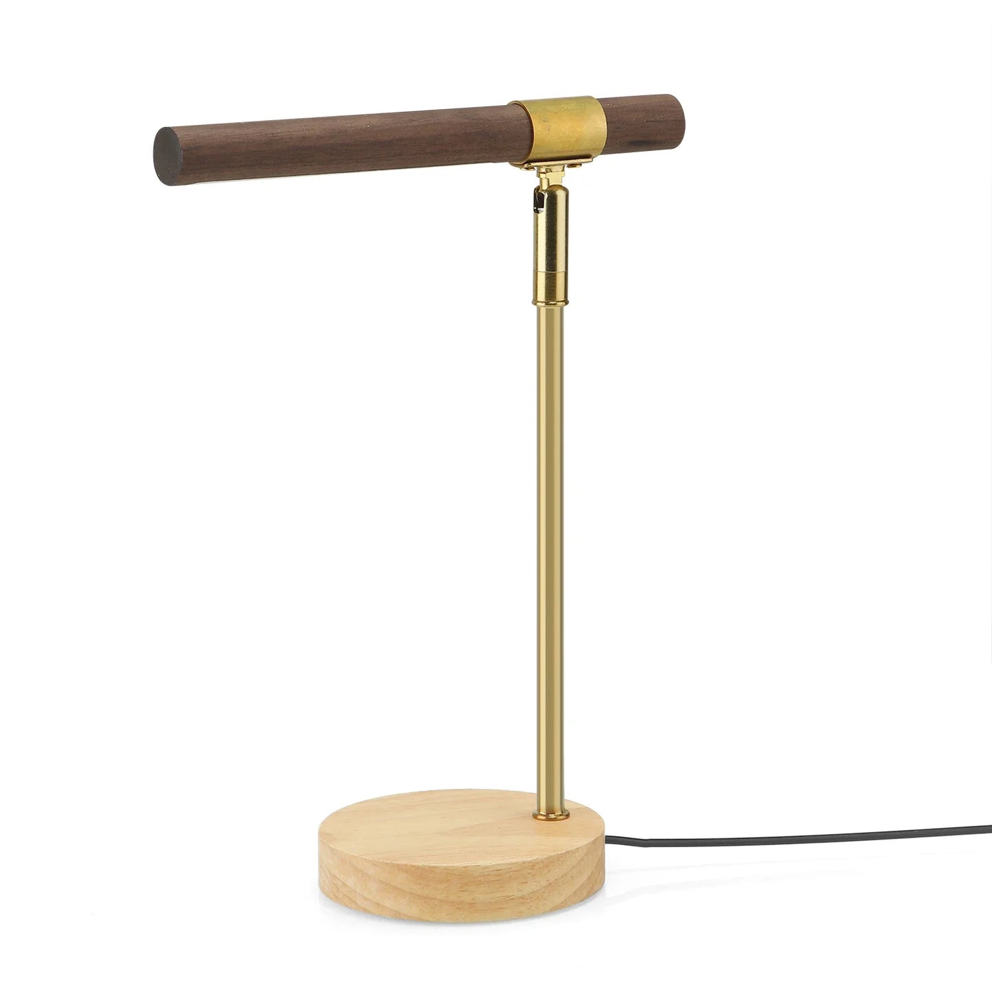 Wooden LED Table Lamp USB Powered Desk Lamp with 180° Adjustable Angle Night Light Minimalist Bedside Lamp for Bedroom Home