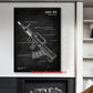 Weapons Blueprint Poster Black Board Guns Blueprint Wall Art Canvas Painting Military Enthusiast Home Room Wall Decor Gunfight
