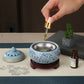 Electronic Incense Burner Ceramic Essential Oil Burner Timing Adjustable Temperature Wax Melter Warmer with USB Plug