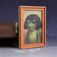 1Pc Mini Wooden Photo Frame Frog Fridge Magnet Funny Green Frog & Haircut Modern Kitchen Decor Durable Refrigerator Ornament