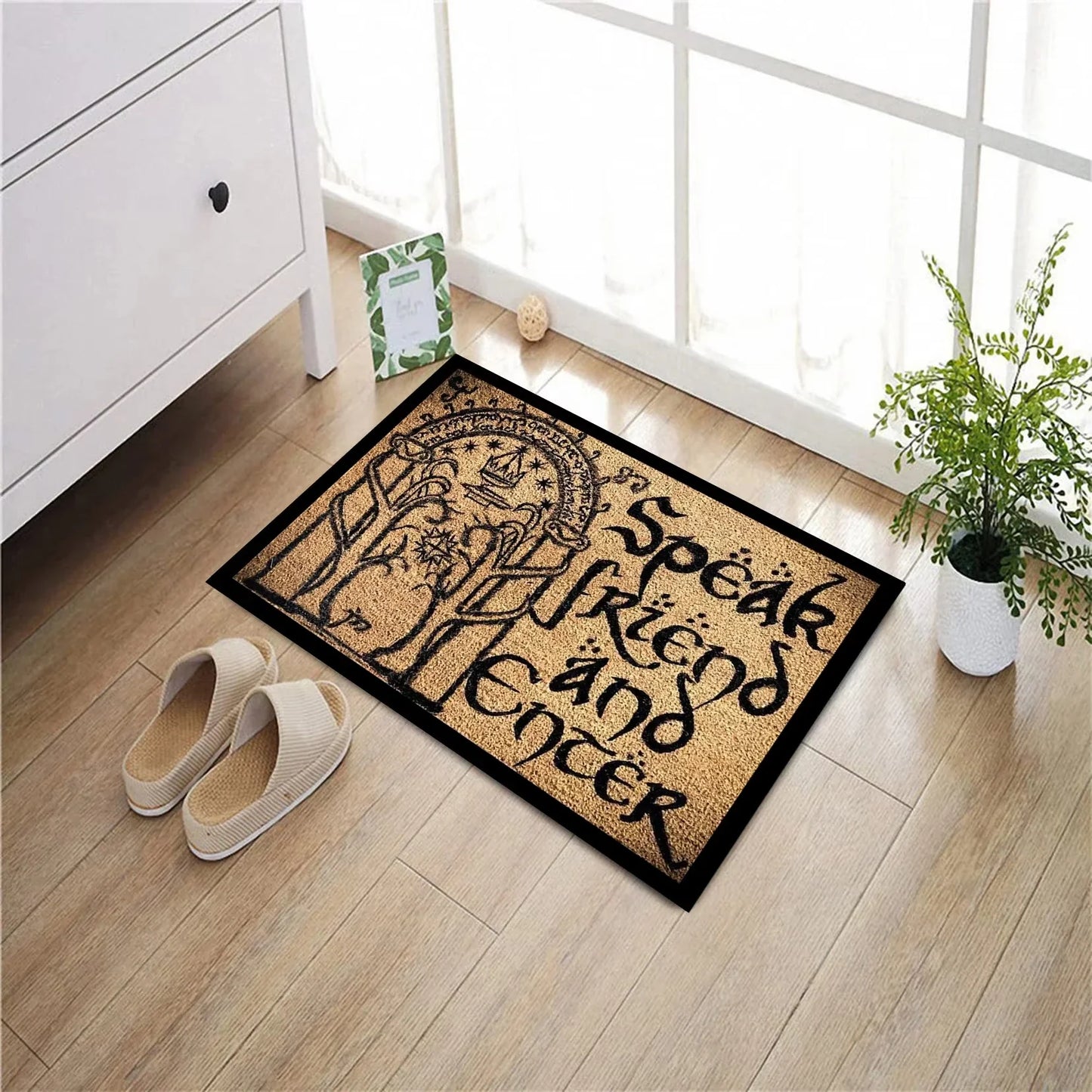 VIKAMA Middle Earth The Lord Of The Rings Printed Rug Entrance Doormat Hallway Foot Mat Fantasy Themed Decorative Rug