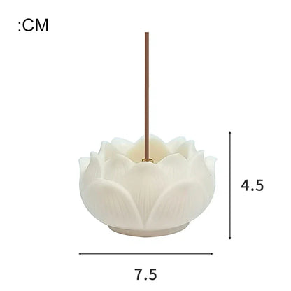 Ceramic Lotus Incense Burner Brass Gourd-shape Incense Holder Incense Stick Holder for Yoga Meditation Spa Home Decor